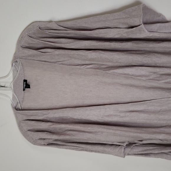 Express pleated shoulder cream gray women's size medium - Picture 3 of 7